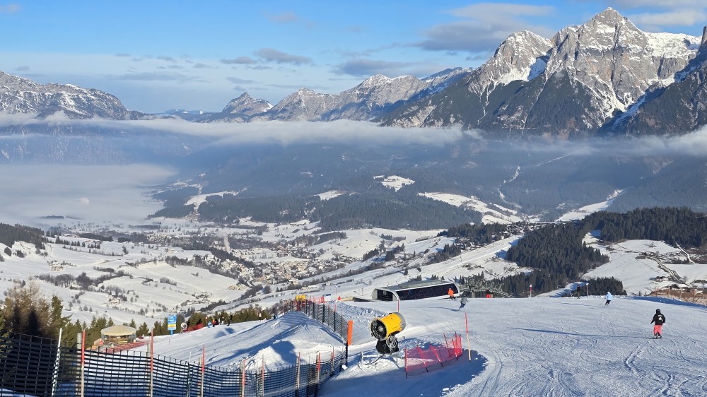 Blauwe piste 10 richting het dal.